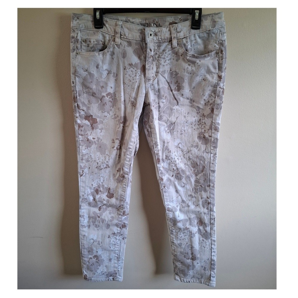 Y2K Floral Skinny Ankle Jean Capris Feminine Pastel Soft Boho Chic Festival 10